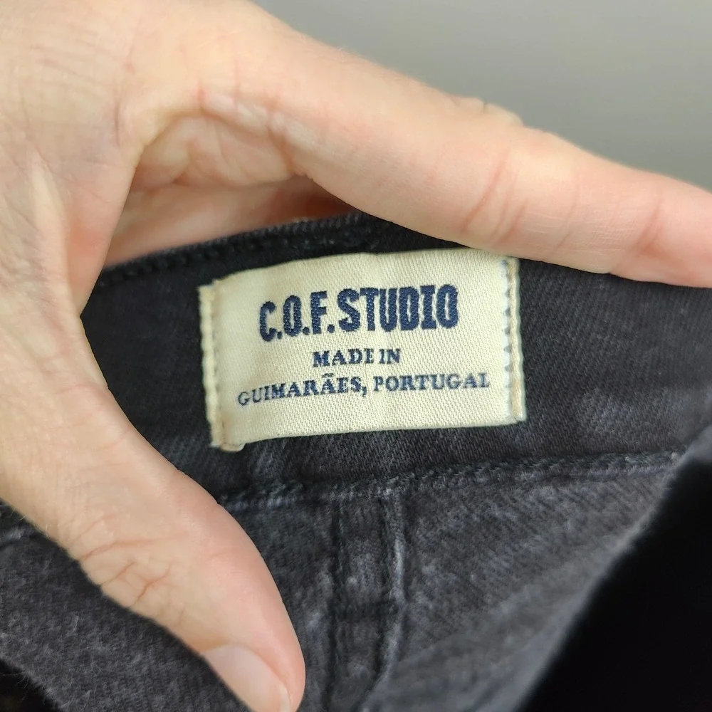 C.O.F. Studio Jeans Mens 32 Black Candiani Denim Slim Fit Made in‎ Portugal